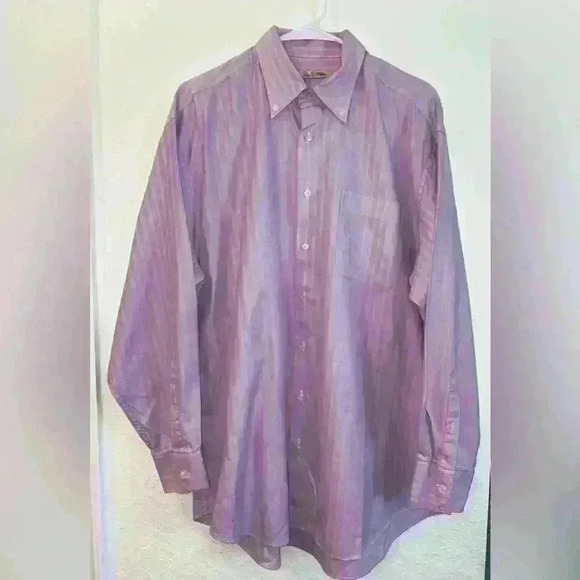 Peter Millar Men’s Striped Long Sleeve Button Down Dress Shirt Size Large - Picture 1 of 4